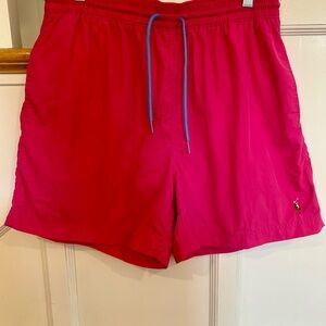 Polo Ralph Lauren Vintage Pink Shorts with purple drawstring lined with pocket